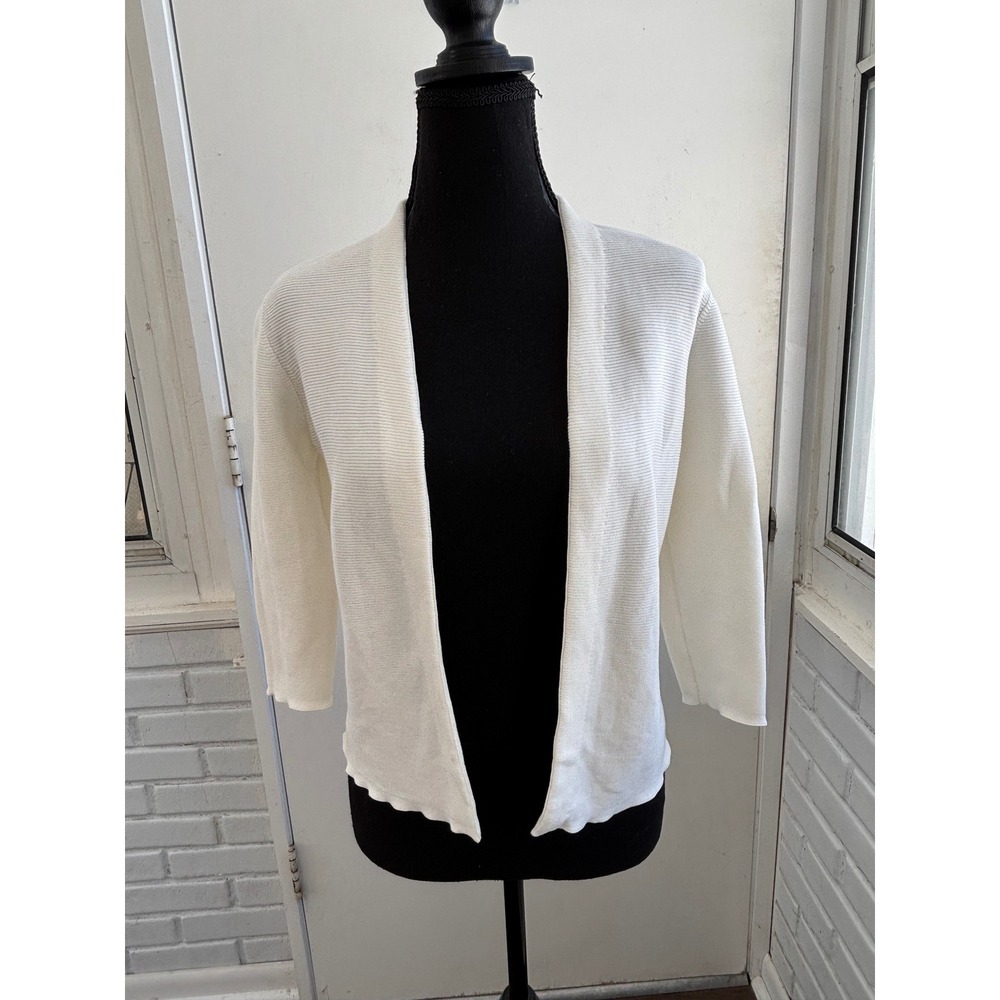 J McLaughlin Lajolla Ribbed‎ Open Cardigan Small minimalist workwear layered